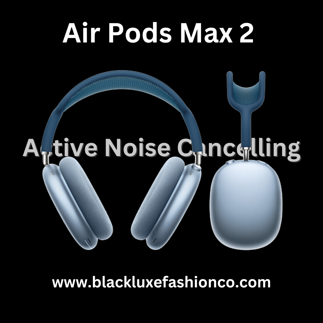 Air Pods Max 2 Wireless Over-Ear Headphones with 100% Passive Noise Cancelling - High Bass Drivers with Immersive Sound