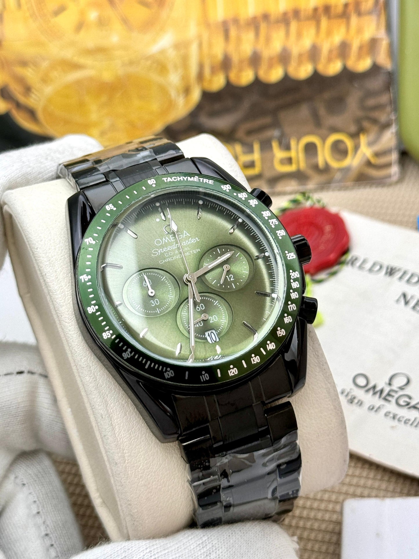 Omega Speed Master Chorono Meter Watch For Men