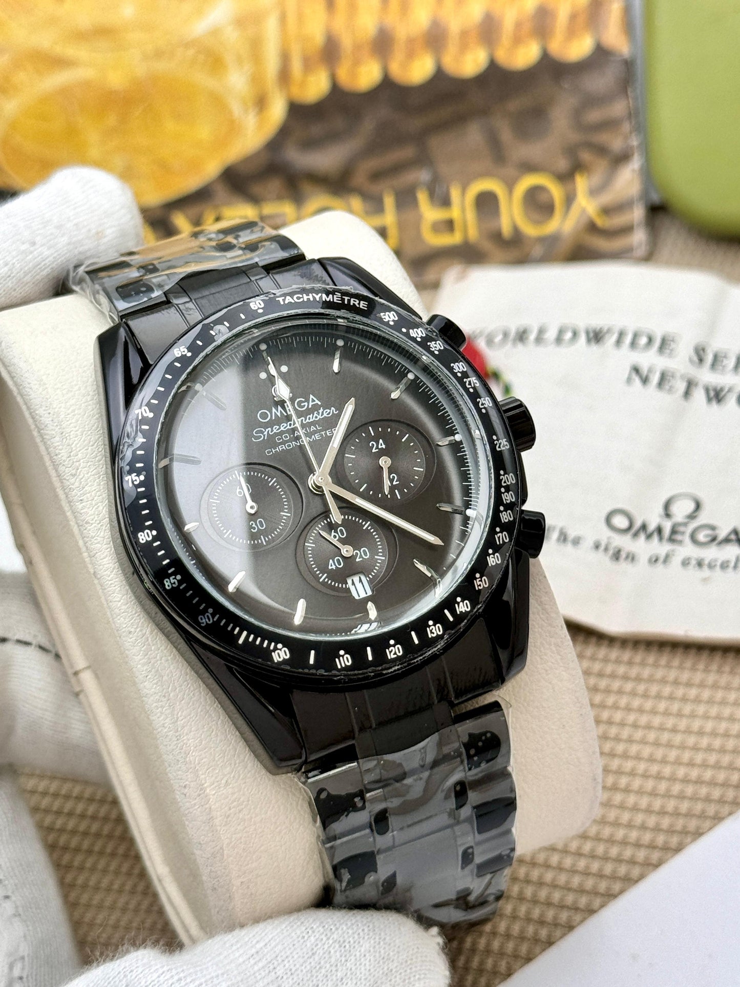 Omega Speed Master Chorono Meter Watch For Men