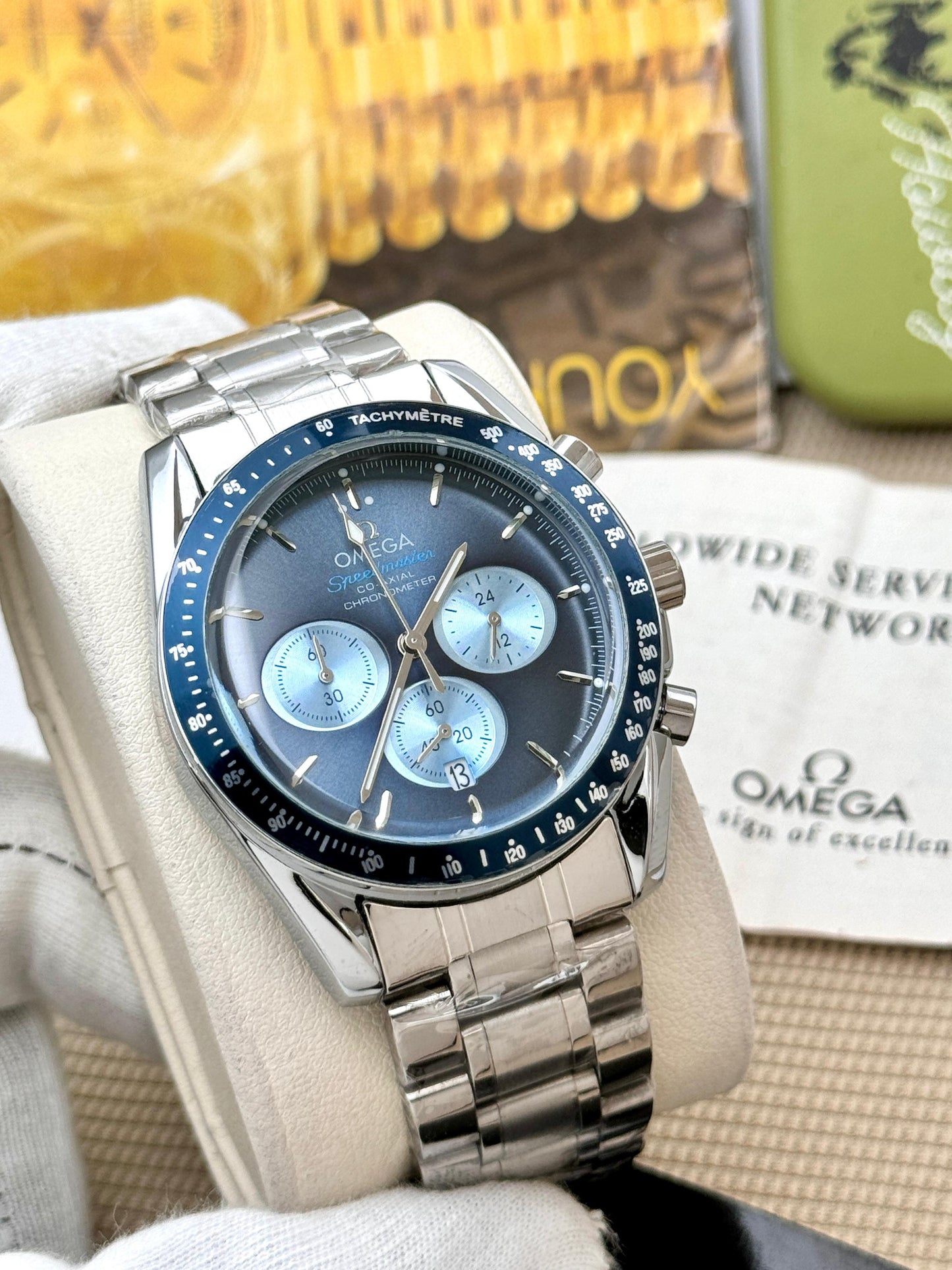 Omega Speed Master Chorono Meter Watch For Men